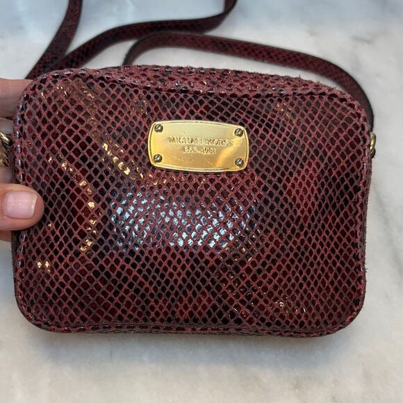 Michael Kors Python Leather Mini Crossbody Bag - Picture 2 of 16